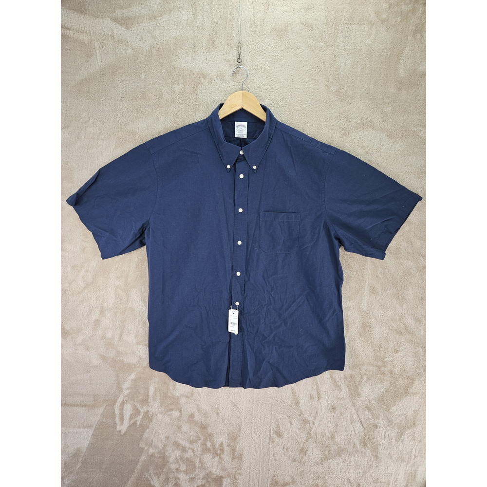 NWT Brooks Brothers Dress Shirt Regent Fit Size XXL All Cotton Short Sleeve